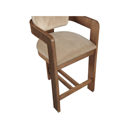 Sacha Beige Velvet Stool