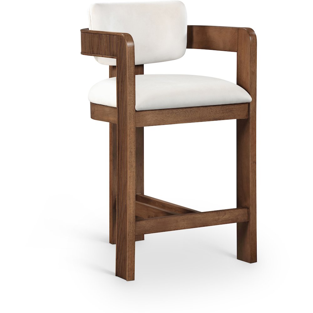 Sacha Cream Velvet Stool