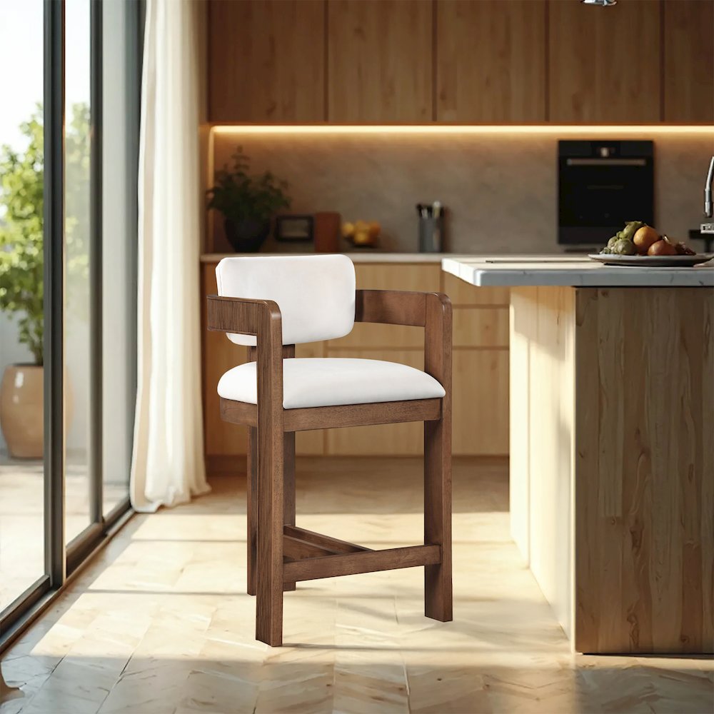 Sacha Cream Velvet Stool