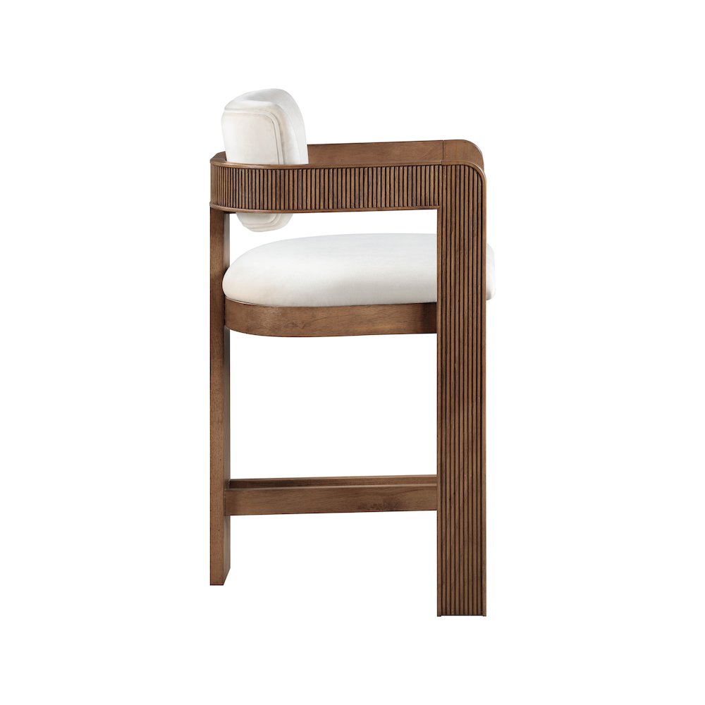 Sacha Cream Velvet Stool