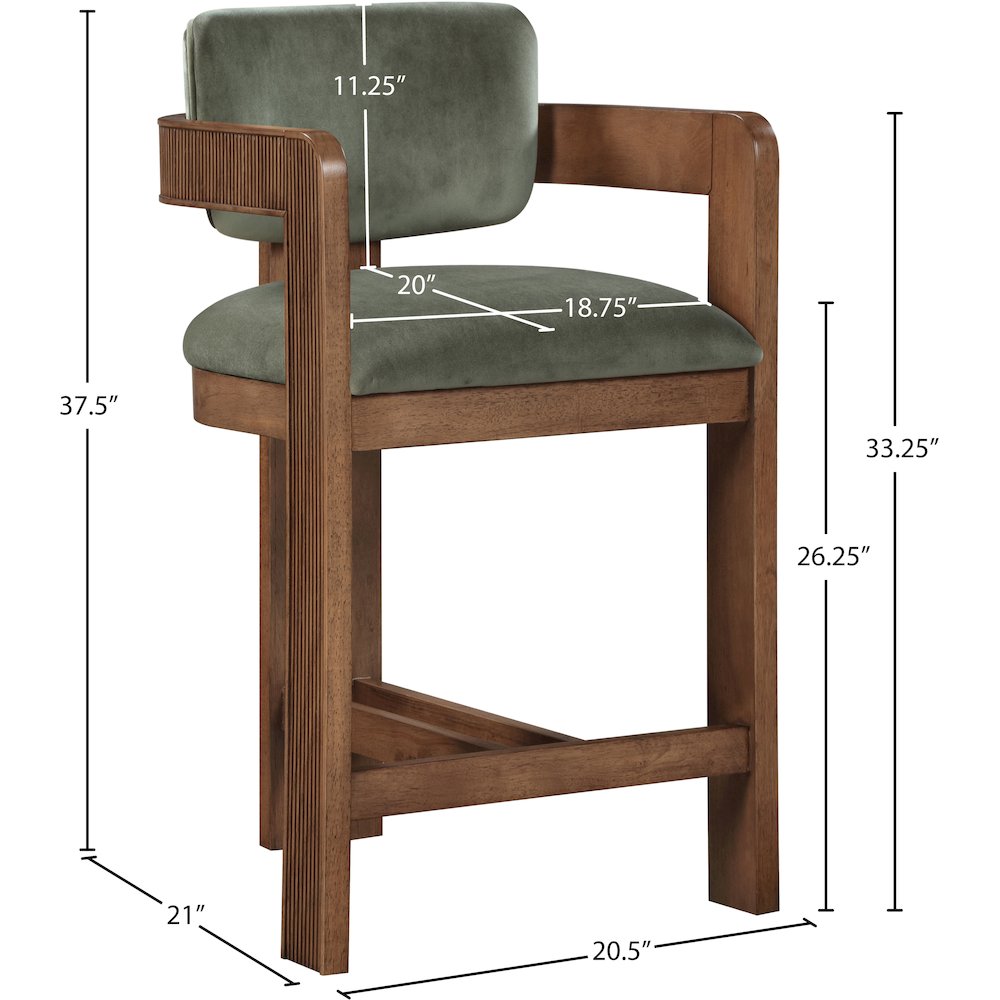 Sacha Green Velvet Stool