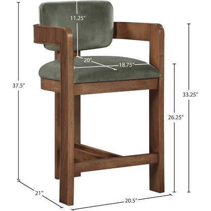 Sacha Green Velvet Stool