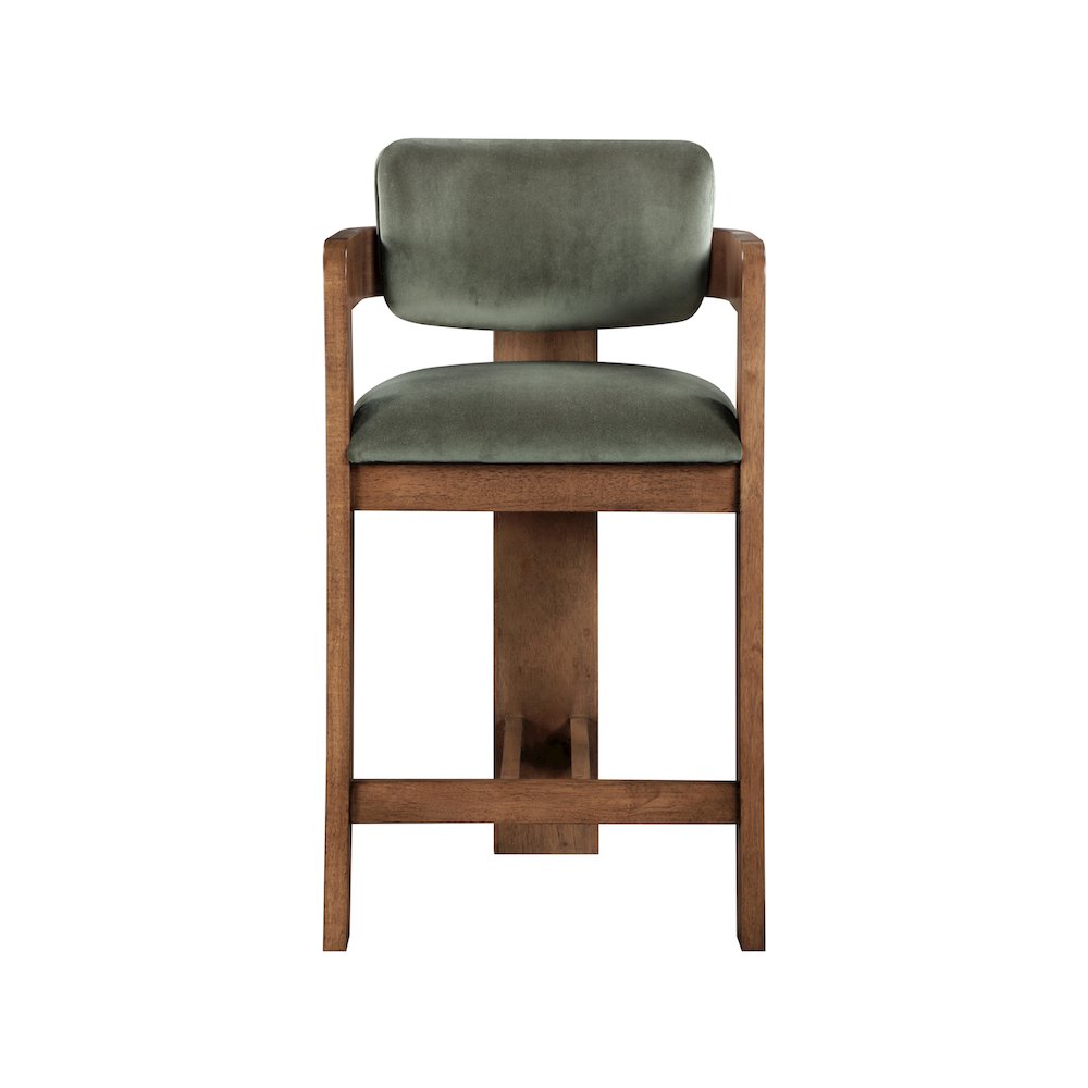 Sacha Green Velvet Stool