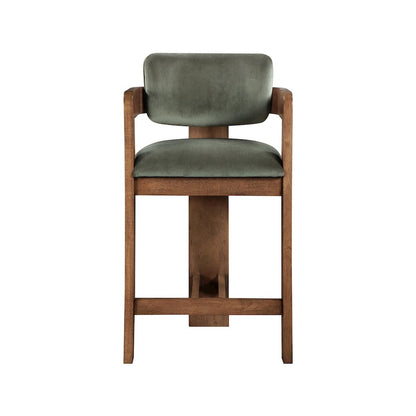 Sacha Green Velvet Stool