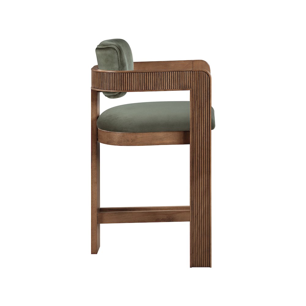 Sacha Green Velvet Stool