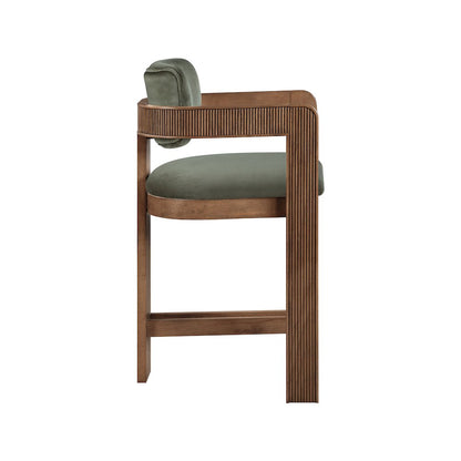 Sacha Green Velvet Stool