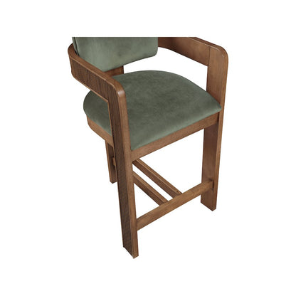 Sacha Green Velvet Stool