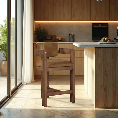 Sacha Saddle Velvet Stool