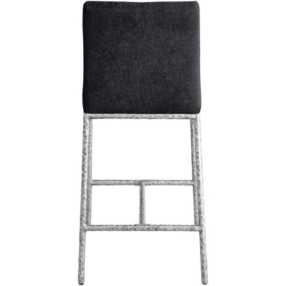 Reeves Black Chenille Fabric Upholstered Counter Stool, Set of 2