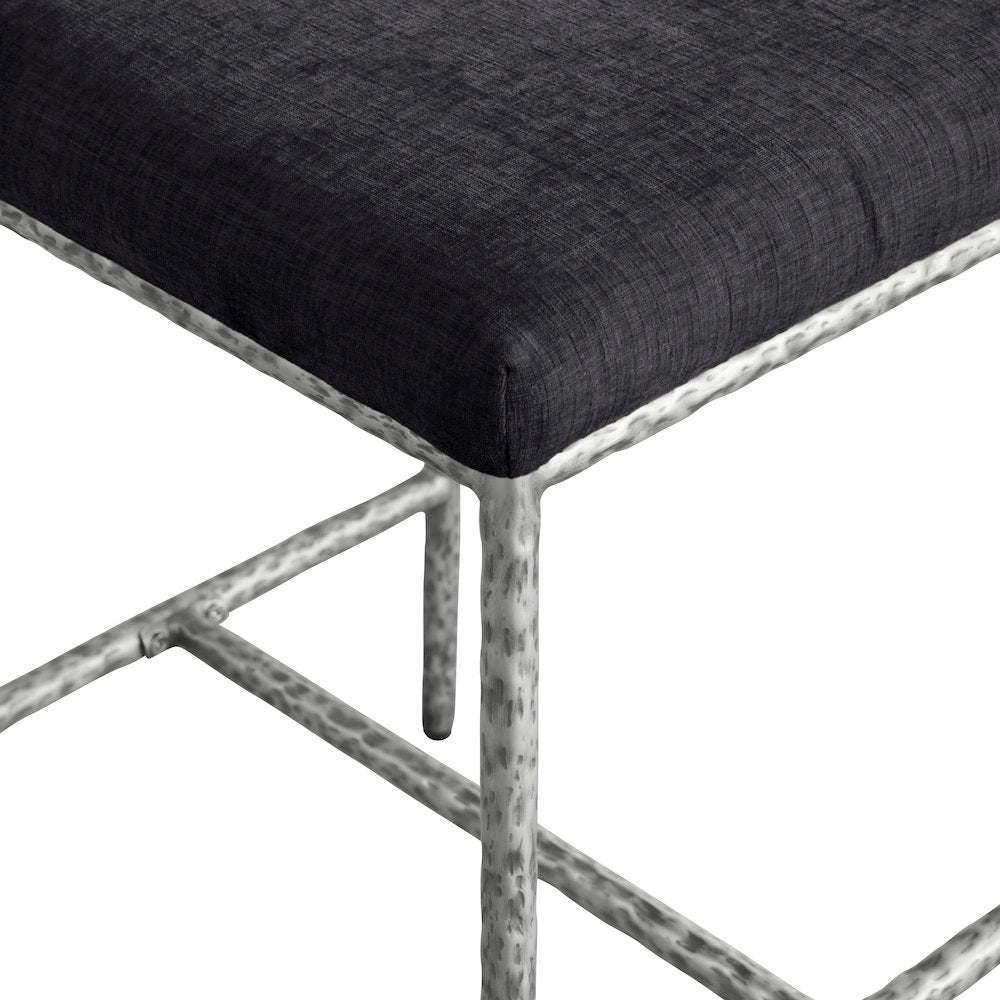 Reeves Black Chenille Fabric Upholstered Counter Stool, Set of 2