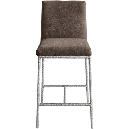 Reeves Brown Chenille Fabric Upholstered Counter Stool, Set of 2