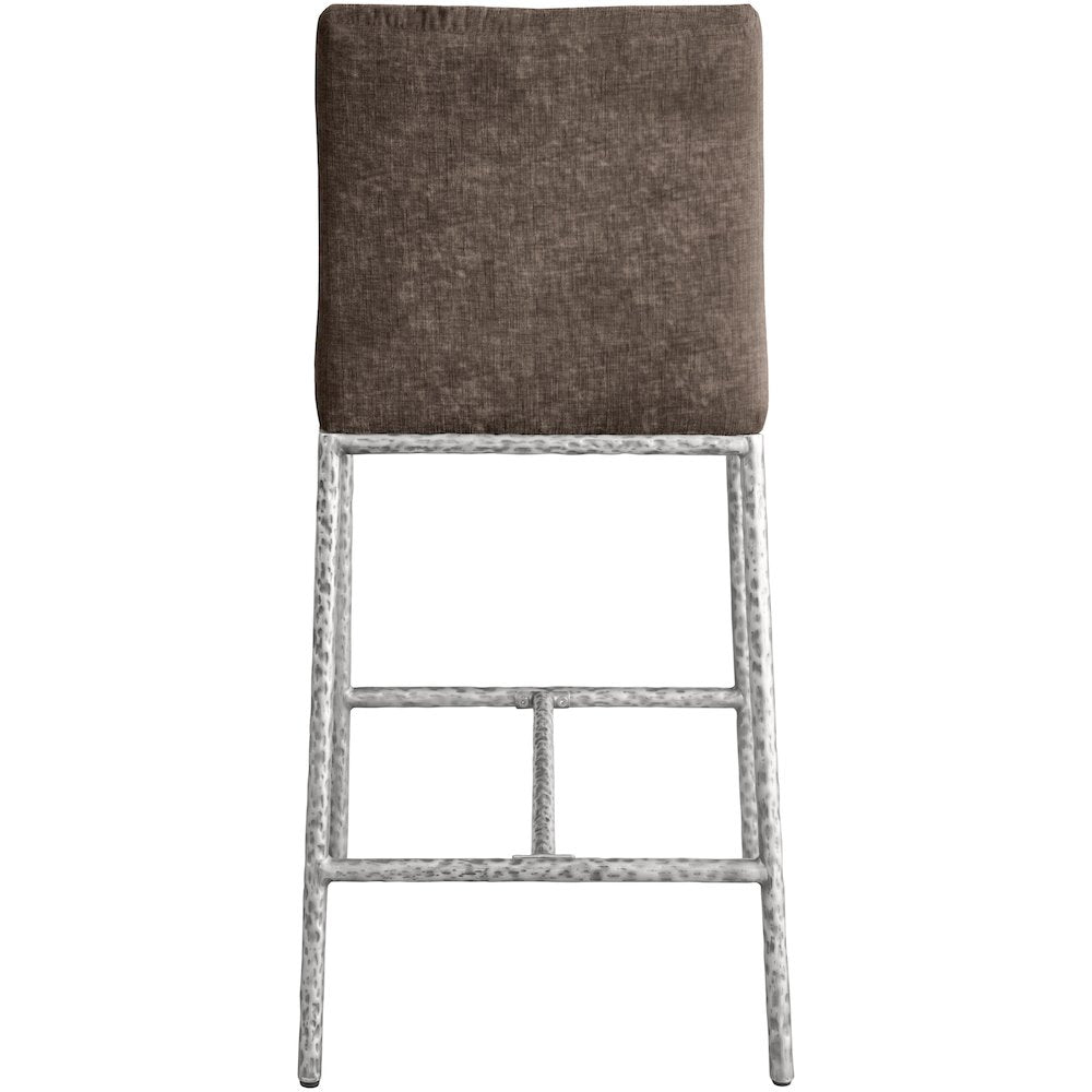 Reeves Brown Chenille Fabric Upholstered Counter Stool, Set of 2
