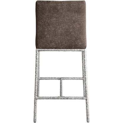 Reeves Brown Chenille Fabric Upholstered Counter Stool, Set of 2