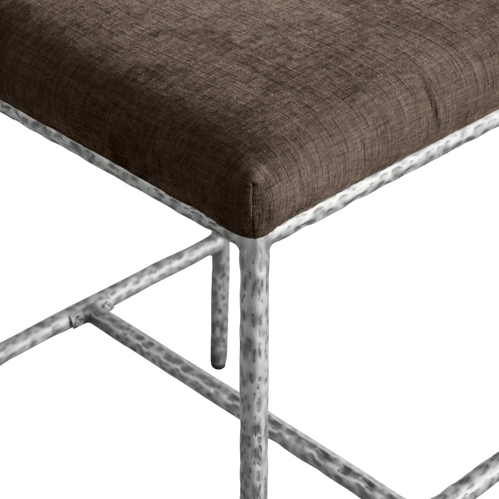 Reeves Brown Chenille Fabric Upholstered Counter Stool, Set of 2