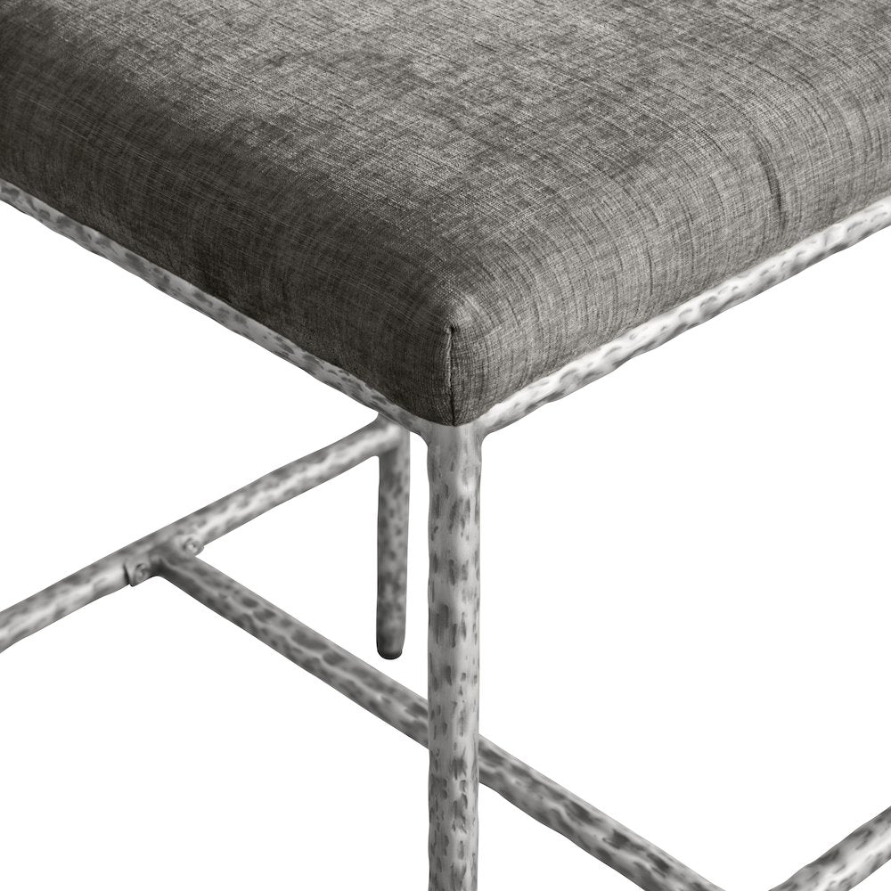 Reeves Grey Chenille Fabric Upholstered Counter Stool, Set of 2