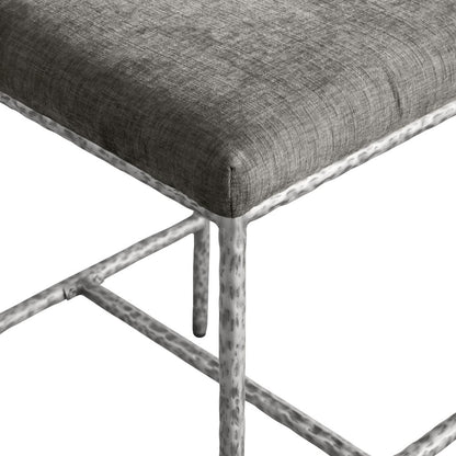 Reeves Grey Chenille Fabric Upholstered Counter Stool, Set of 2
