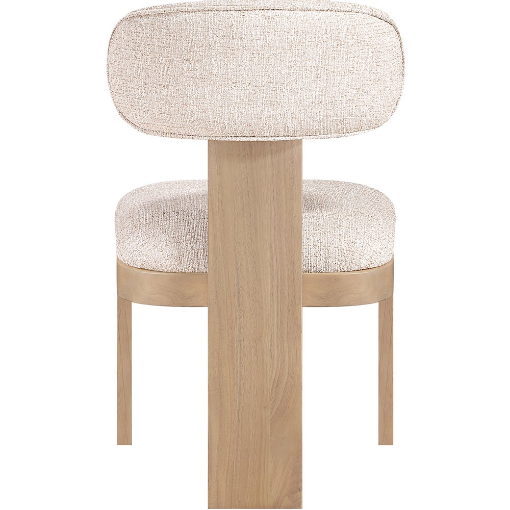 Timbra Beige Linen Textured Fabric Upholstered Dining Chair, Set of 2