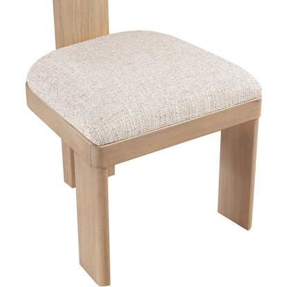 Timbra Beige Linen Textured Fabric Upholstered Dining Chair, Set of 2