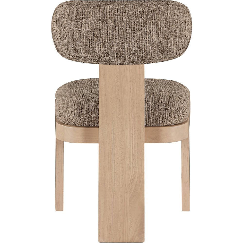 Timbra Natural Linen Textured Fabric Upholstered Dining Chair, Set of 2