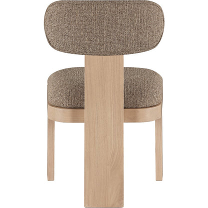Timbra Natural Linen Textured Fabric Upholstered Dining Chair, Set of 2
