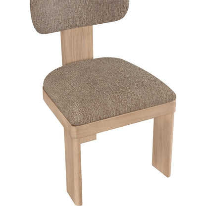 Timbra Natural Linen Textured Fabric Upholstered Dining Chair, Set of 2