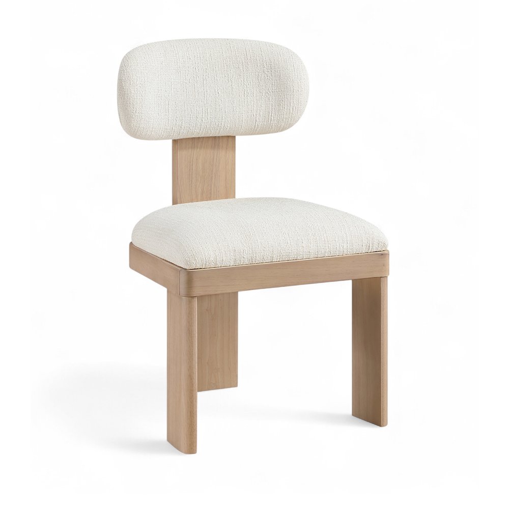 Timbra Natural Linen Textured Fabric Upholstered Dining Chair, Set of 2