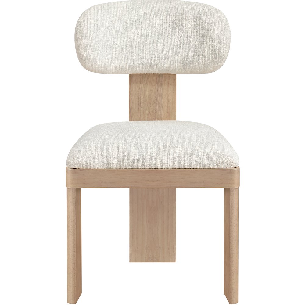 Timbra Natural Linen Textured Fabric Upholstered Dining Chair, Set of 2