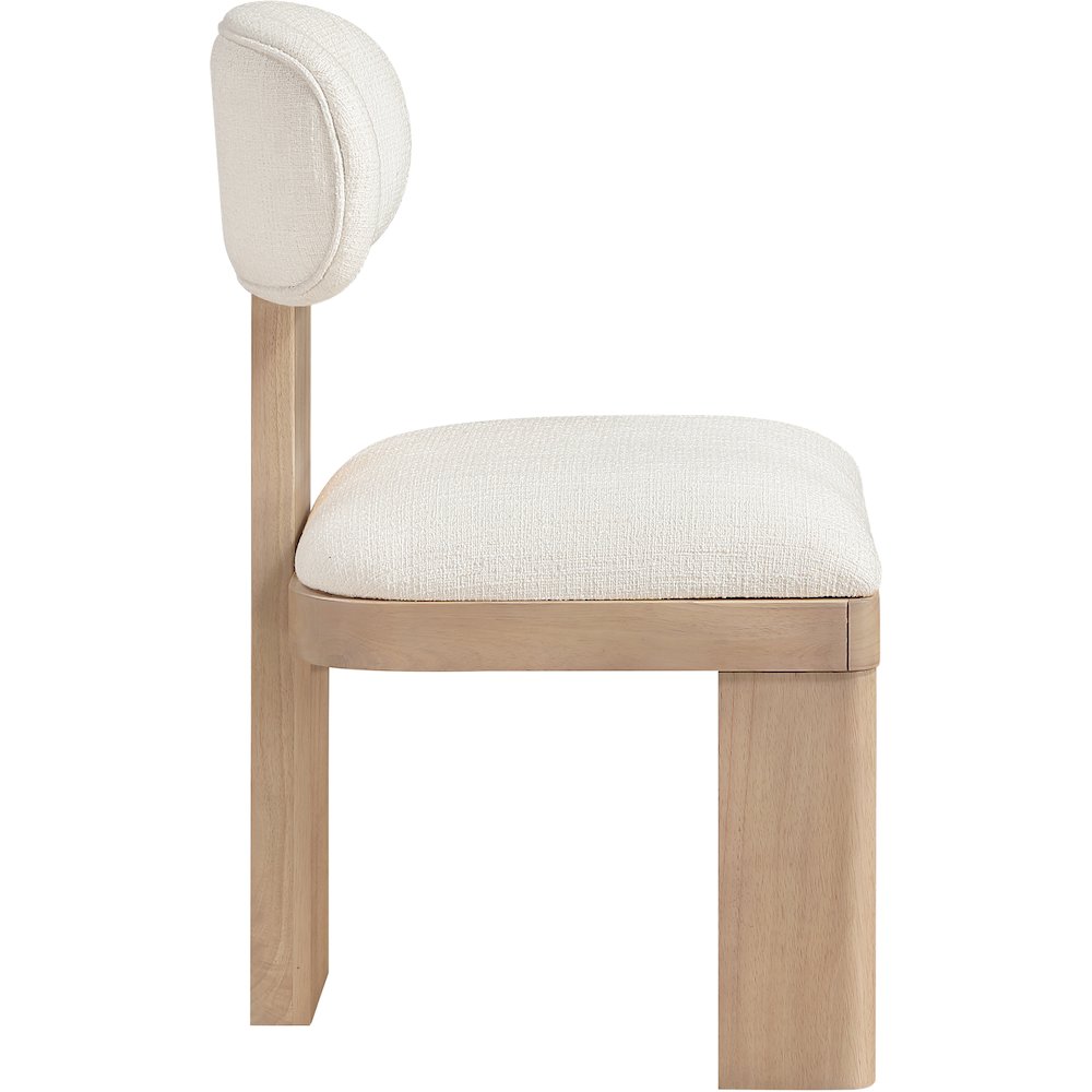 Timbra Natural Linen Textured Fabric Upholstered Dining Chair, Set of 2