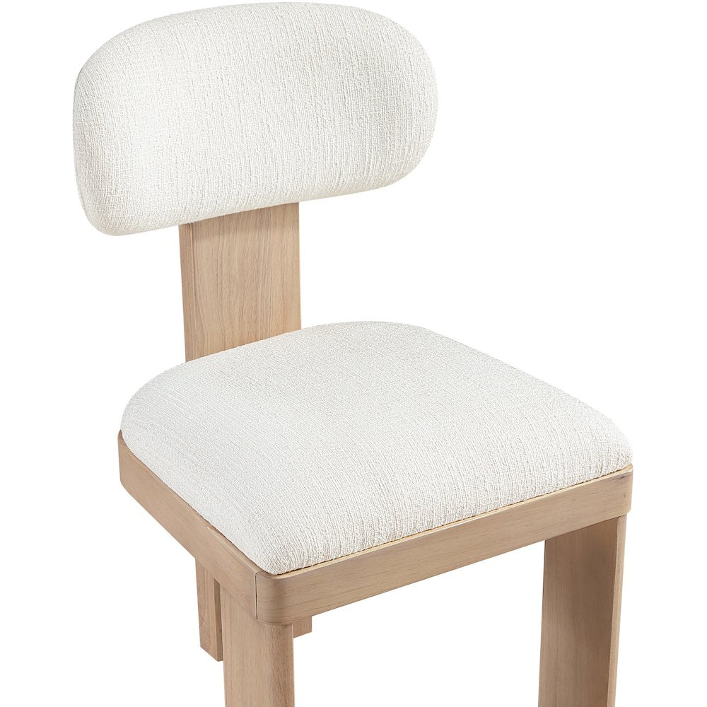 Timbra Natural Linen Textured Fabric Upholstered Dining Chair, Set of 2
