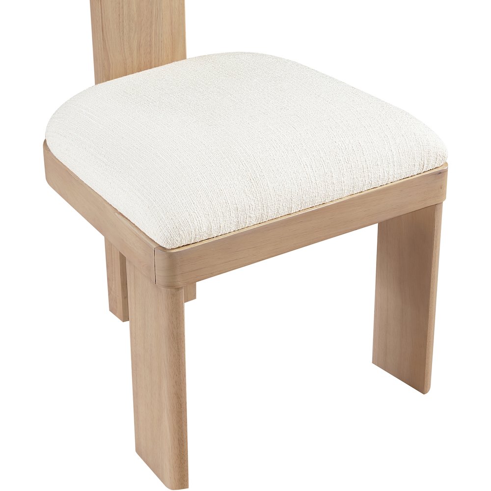 Timbra Natural Linen Textured Fabric Upholstered Dining Chair, Set of 2