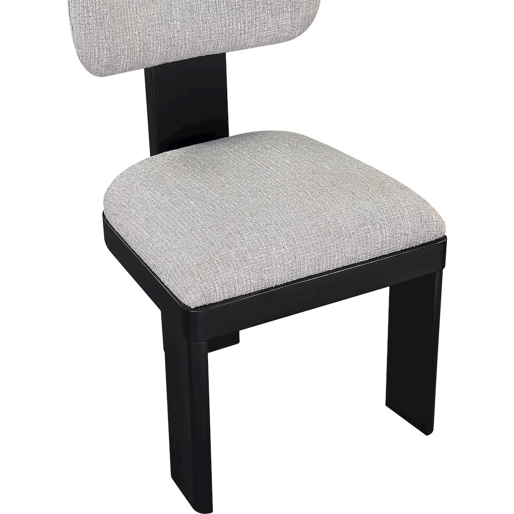 Timbra Black Linen Textured Fabric Upholstered Dining Chair, Set of 2