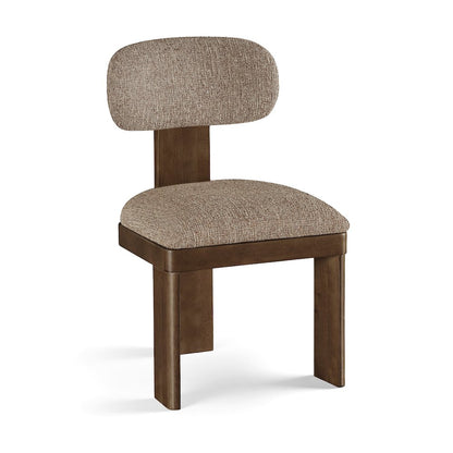 Timbra Brown Linen Textured Fabric Upholstered Dining Chair, Set of 2