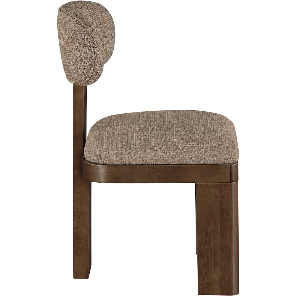 Timbra Brown Linen Textured Fabric Upholstered Dining Chair, Set of 2