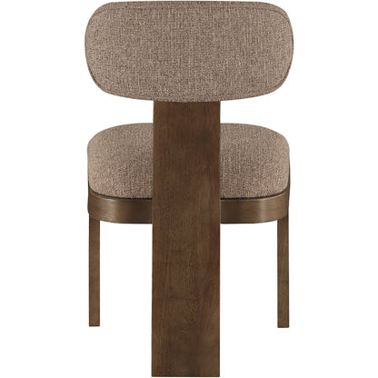 Timbra Brown Linen Textured Fabric Upholstered Dining Chair, Set of 2