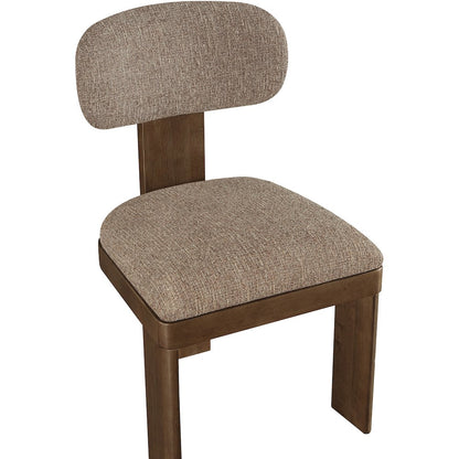 Timbra Brown Linen Textured Fabric Upholstered Dining Chair, Set of 2