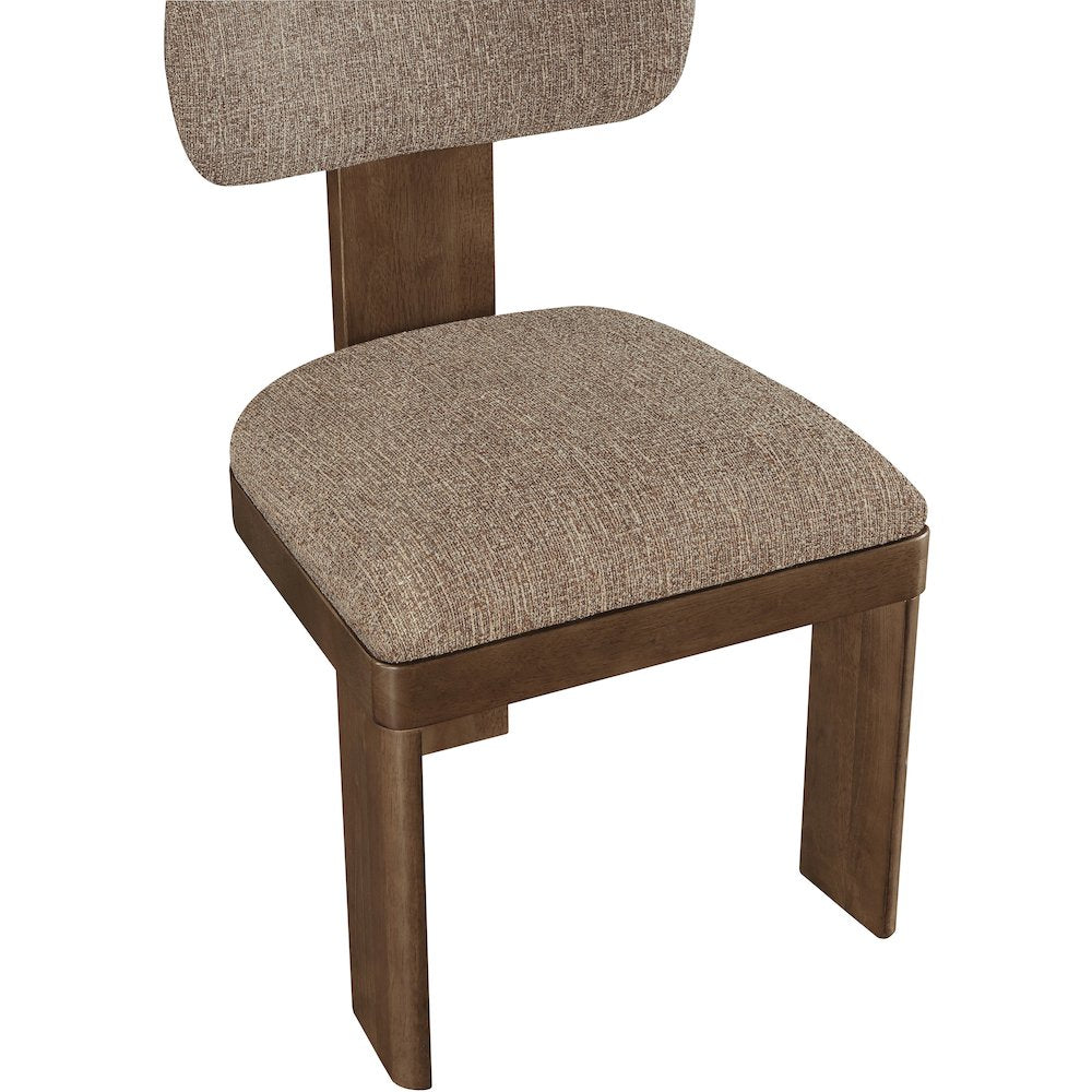 Timbra Brown Linen Textured Fabric Upholstered Dining Chair, Set of 2
