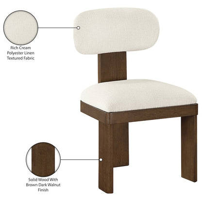 Timbra Brown Linen Textured Fabric Upholstered Dining Chair, Set of 2