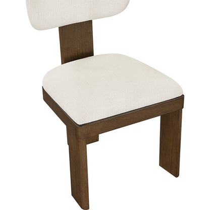 Timbra Brown Linen Textured Fabric Upholstered Dining Chair, Set of 2
