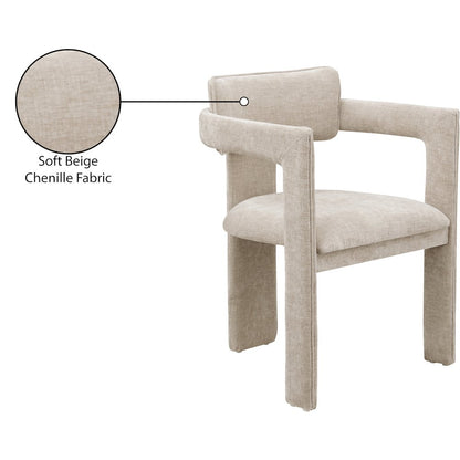 Brenda Beige Chenille Fabric Dining Chair, Set of 2
