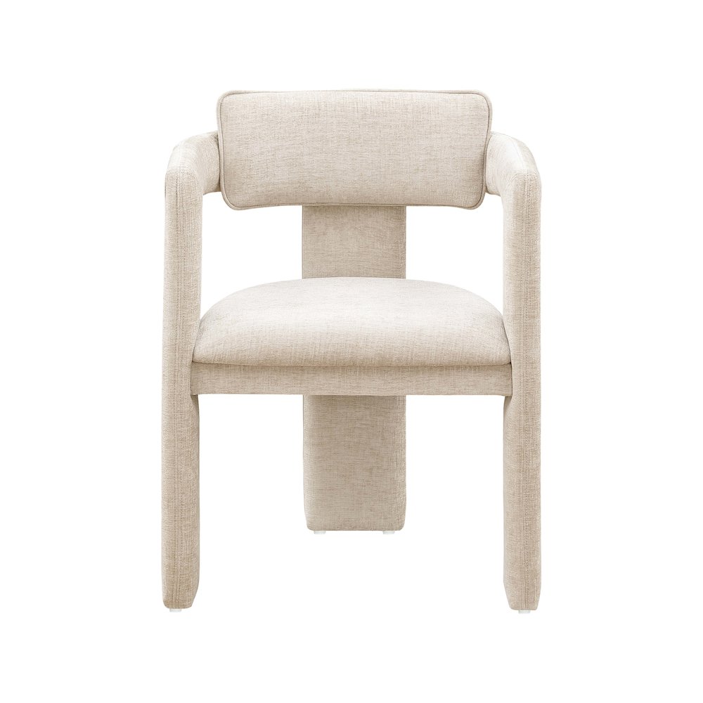Brenda Beige Chenille Fabric Dining Chair, Set of 2