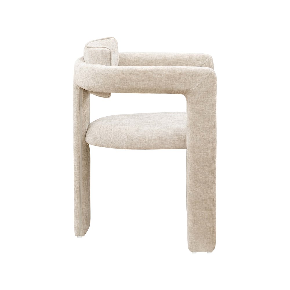 Brenda Beige Chenille Fabric Dining Chair, Set of 2