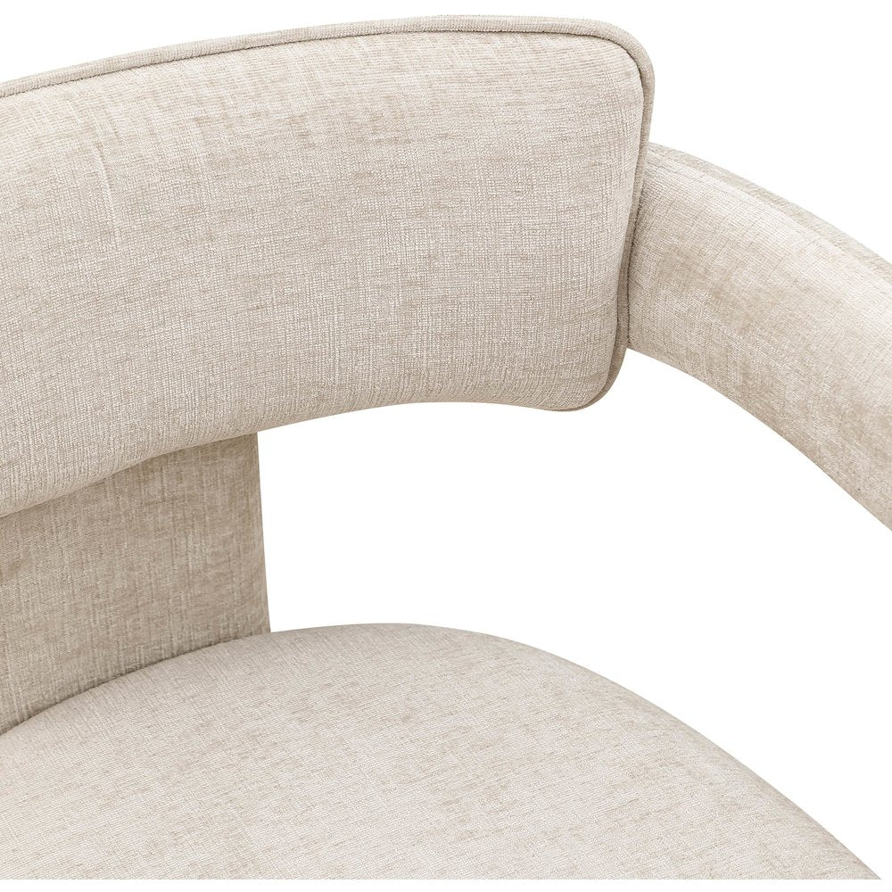 Brenda Beige Chenille Fabric Dining Chair, Set of 2