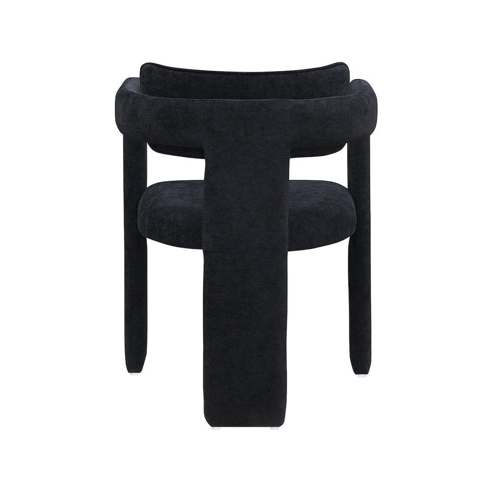 Brenda Black Chenille Fabric Dining Chair, Set of 2