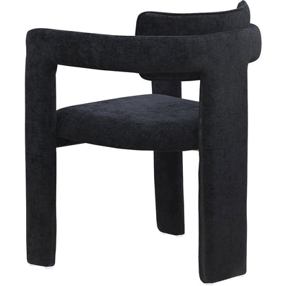 Brenda Black Chenille Fabric Dining Chair, Set of 2