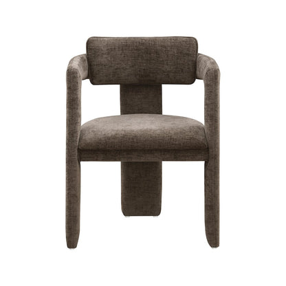 Brenda Brown Chenille Fabric Dining Chair, Set of 2