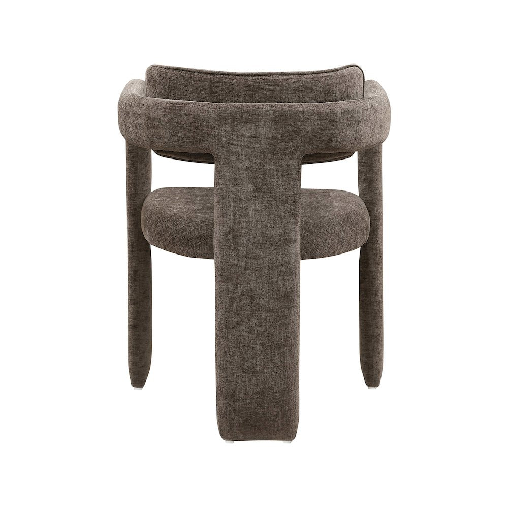 Brenda Brown Chenille Fabric Dining Chair, Set of 2