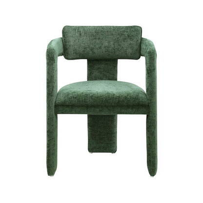 Brenda Green Chenille Fabric Dining Chair, Set of 2