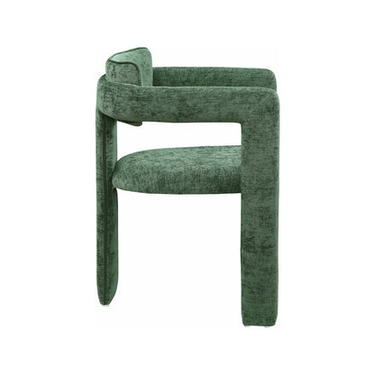 Brenda Green Chenille Fabric Dining Chair, Set of 2