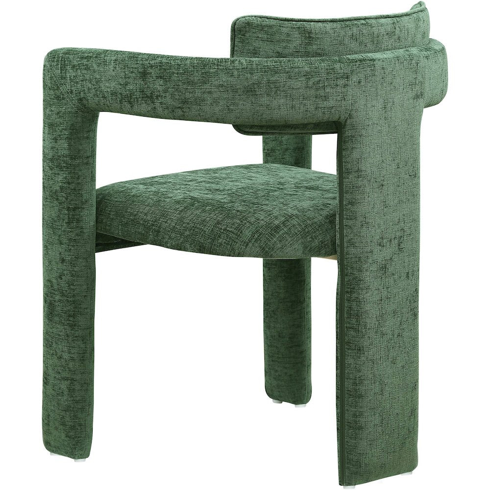 Brenda Green Chenille Fabric Dining Chair, Set of 2