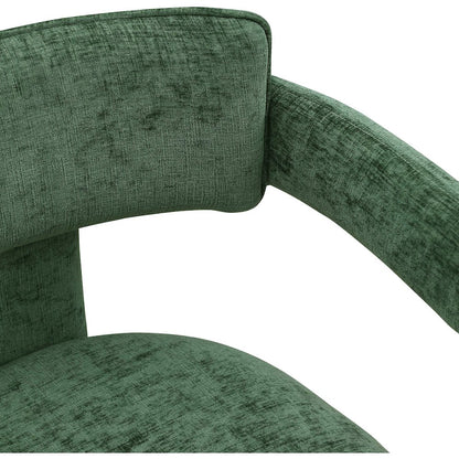 Brenda Green Chenille Fabric Dining Chair, Set of 2